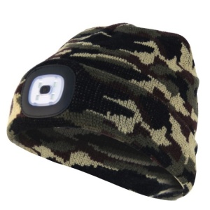 LIGHTHOUSE: Caciula cu lanterna LED reincarcabila. Camuflaj