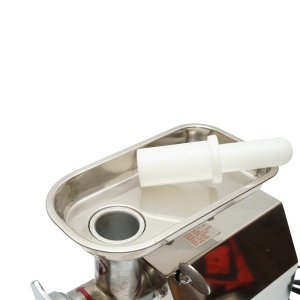 Masina de tocat carne electrica inox 600W, 220V, capacitate 100 kg/h, adaptor carnati, 2 site si 2 cutite incluse 340x185x365mm - Img 6