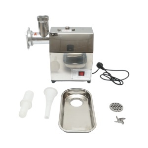 Masina de tocat carne electrica inox + aluminiu 1200W, 220V, capacitate 100 kg/h, adaptor carnati, 1 sita si 1 cutit incluse 340x185x365mm - Img 2