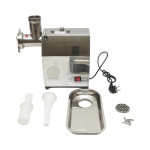 Masina de tocat carne electrica inox + otel 1200W, 220V, capacitate 100 kg/h, adaptor carnati, 1 sita si 1 cutit incluse 340x185x365mm - Img 2