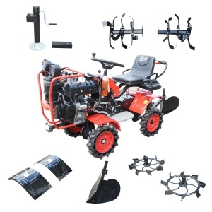 Minitractor agricol 4x4 diesel 17CP, 531cc, 3+1 viteze, 2 cutii de viteze, pornire electrica/manuala, latime lucru 1050mm cu freza, rarita, roti metalice, picior sprijin THOR