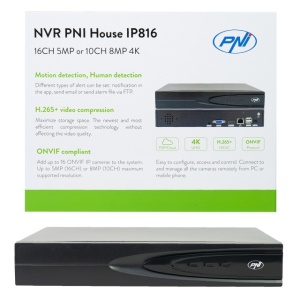 NVR PNI House IP816 cu 16 canale IP 5MP sau 10 canale 8MP 4K - Img 2
