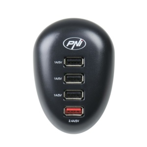 Pachet lanterna PNI Adventure F10 6W, 500lm, raza pana la 200m, focus si incarcator USB PNI HC41, 4 porturi USB - Img 2