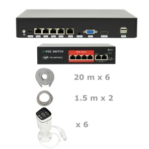 Pachet supraveghere video NVR POE PNI House IP810, 6 camere PNI IP8POE, switch POE si cabluri incluse - Img 2