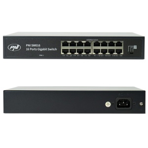 Pachet Switch PNI SW016, 16 x 10/100/1000 Mbps, Gigabit, carcasa metalica si patch 3m CAT8 PNI U8030W - Img 6