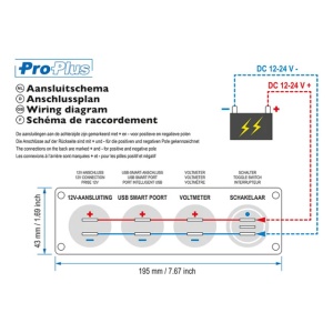 Panou intrerupator voltmetru, incarcator auto, 2x USB, cu voltmetru, bricheta auto, Priza 12V - Img 4
