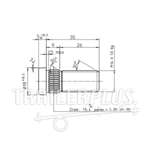 Prezon roata M14*1,5 pentru KNOTT - Img 2