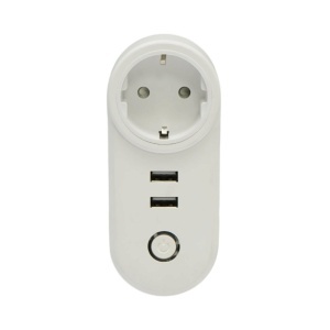 Priza inteligenta smart Wi-Fi alba 100-240V, 16A, 3680W, 2 porturi USB 5V, aplicatie Tuya Smart Life, compatibila Alexa si Google Home - Img 2