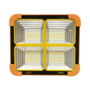 Proiector LED portabil 100W cu panou solar 1.5W, baterie 3600mAh, 6 moduri de iluminare, magnet, carlig, USB Power Bank 210x170x55mm Breckner Germany - Img 2