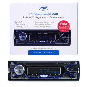 Radio MP3 player auto PNI Clementine 8550BT, fata detasabila, 4x45w, 12V, 1 DIN, cu SD, USB, AUX, RCA - Img 6