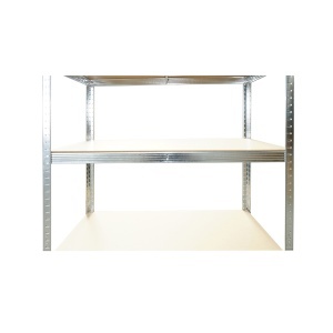 Raft metalic cu 5 polite MDF, 180x100x60cm, 175kg/polita, montaj fara suruburi, galvanizat - Img 6