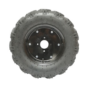 Roata completa 500/12 R1 8PR crampon cu janta neagra - Img 3