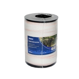 Rola banda alb-portocaliu, latime 40mm 10x0.3mm SS lungime 200m gard electric Baisan