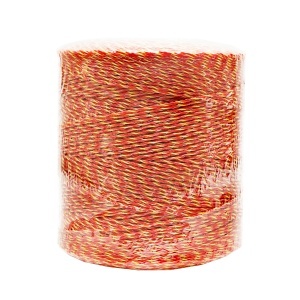 Rola fir galben-rosu fi 2mm insertie metalica 6x0.15mm SS, rezistenta 8 Ohm/m, 1000m gard electric Thor - Img 4
