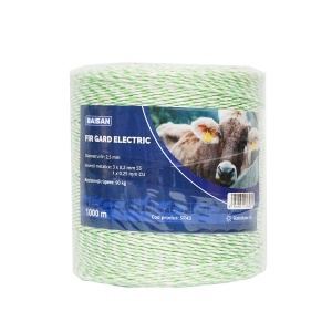 Rola fir verde fluorescent-alb fi 2.5mm 3x0.2mm SS, 1x0.25mm Cu, 1000m gard electric Baisan - Img 2