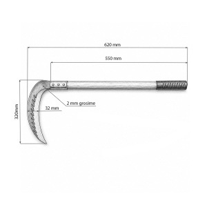 Secera cu maner lung 55cm, lama curbata 32cm profesionala Breckner Germany - Img 4