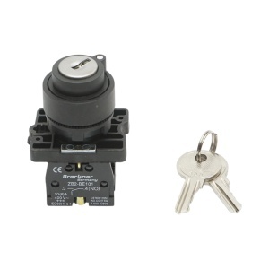 Selector 2 pozitii cu retinere si cheie 1NO+1NC, 400V/10A, LAY5-EG45 Breckner Germany