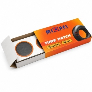 Set 16 petice vulcanizare rotunde 50mm + 1 tub adeziv 20ml pentru camere de aer Michel - Img 4