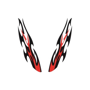 Set 2 abtibilduri Flacari auto decorativ pentru exterior si interior