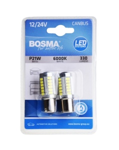 Set 2 becuri LED auto CANBUS, p21w ba15s 12/24V BOSMA