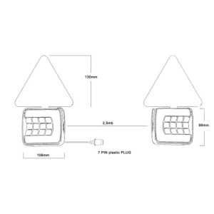 Set 2 lampi remorca cu LED, cablu si prindere magnetica - Img 2