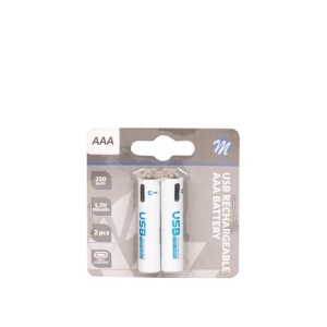 Set baterii AAA 250mAh/900mwh reincarcabile USB-C