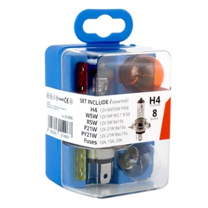 Set becuri cu halogen si sigurante 8 buc - H4
