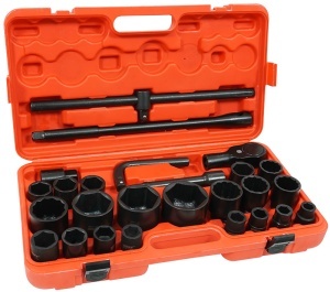 Set chei tubulare de impact, 26 piese, 3/4", 17-65mm
