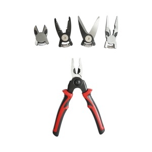 Set cleste patent multifunctional 5 in 1 cu foarfeca, taiere, sertizare, sfic, dezizolare cabluri
