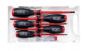 Set electrician 6 surubelnite izolate 1000 V plus tester de tensiune 100-250V