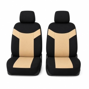 Set huse scaune auto universale crem-negru, material textil 8 piese - Img 2