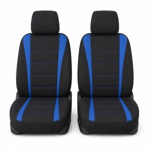 Set huse scaune auto universale negru-albastru, material textil 8 piese - Img 2