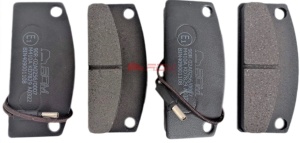 Set placute frana fata cu senzor uzura – universale H25 mm – cod ACEM640001 – Aixam (1997–2009) 6G065 / Ligier X-Too 0181037 / Chatenet (pana in 2010) / Casalini F0040000786