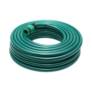 Set rola 20m furtun gradina PVC impletit 1/2 inch cu duza stropit reglabila, conectori si adaptor robinet 3/4-1/2 inch Breckner Germany - Img 3