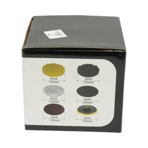 Set slefuire si polisare 125mm Velcro, bureti polisare, pad lana, pad abraziv, discuri abrazive P80, P120, P180, adaptor M14 pentru polizor unghiular si bormasina 9 piese Breckner Germany - Img 10