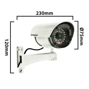 SILVEREYE: Camera video falsa, cu LED rosu. Functioneaza cu 2 baterii AA (neincluse). Argintiu - Img 4