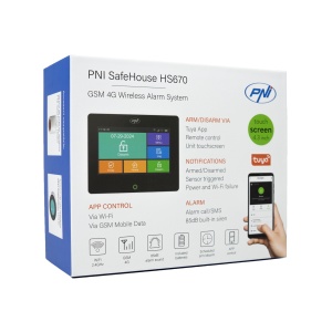 Sistem de alarma wireless PNI SafeHouse HS670 WiFi GSM 4G, ecran color tactil, 99 zone wireless, suporta 5 numere de telefon, apel si SMS de alarma, compatibil cu aplicatia Tuya Smart - Img 12