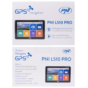 Sistem de navigatie GPS PNI L510 PRO ecran 5 inch, 800 MHz, 256MB DDR2, 8GB memorie interna, FM transmitter - Img 2