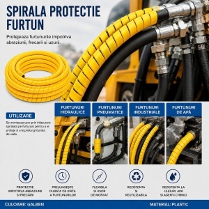 Spirala protectie furtun galbena 26x29.6mm 20m/rola Breckner Germany - Img 3