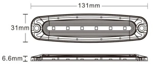 STROBOSCOP 6led-uri ,12-24V , Slim , Lumina albastra - Img 2