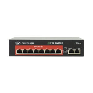 Switch POE PNI SWPOE82, 8 porturi POE 100 Mbps si 2 porturi UP Link 100 Mbps, 120W, functie AI Extend pana la 250m, protectie fulger 4kV - Img 7