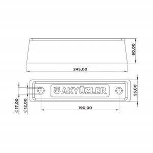 Tampon 245x53x60mm cu 2 gauri - Img 2