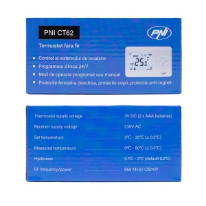 Termostat fara fir PNI CT62 pentru centrale termice, afisaj iluminat, programe zilnice - Img 7