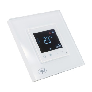 Termostat inteligent PNI CT26W WiFi incalzire in pardoseala electrica sau grup pompare, senzor pardoseala inclus, montaj incastrat, control din aplicatia Tuya Smart, programare zilnica, mod manual/aut - Img 2