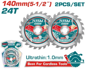 TOTAL - SET 2 BC PANZA FERASTRAU TCT PENTRU LEMN - 140X12.7MM (INDUSTRIAL)