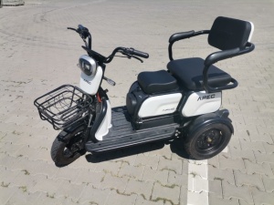 Triciclu Electric, Fara Permis, Motor 1000W, 2-3 locuri, APM2 Alb, Autonomie 36km, Omologat RAR - Img 7