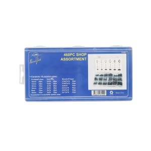Trusa sigurante exterioare tip C, E, stifturi elastice si pene semicerc Woodruff 460 piese - Img 3