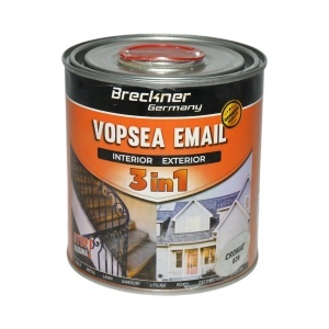 Vopsea email anticoroziva 3 in 1 crom metalizat 029 pe baza de solvent 1L, direct pe rugina, interior si exterior Breckner Germany