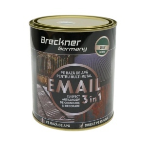 Vopsea email anticoroziva 3 in 1 verde RAL 6016 pentru metal 750g, direct pe rugina, pe baza de apa Breckner Germany - Img 2