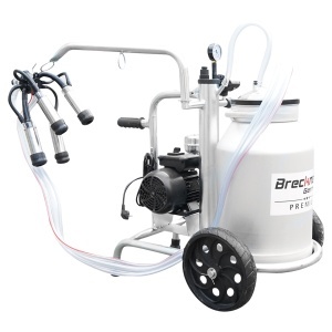 Aparat de muls vaci cu grup colector 160cc, sasiu galvanizat, bidon aluminiu 30L, 1 post, pahar inox Breckner Germany - Img 8